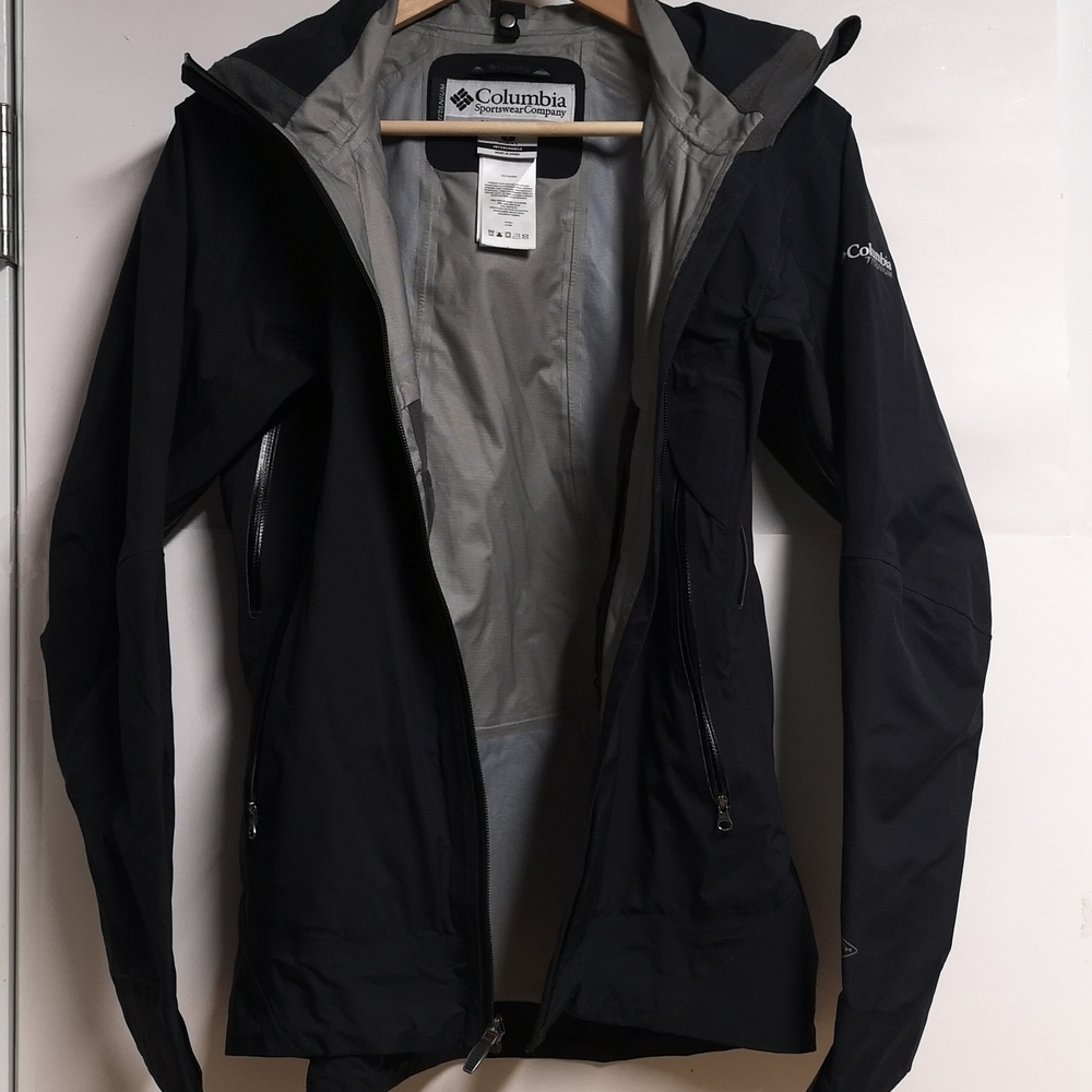 Women's Colombia Titanium Full Zip Windbreaker Light Jacket Sz Small Black